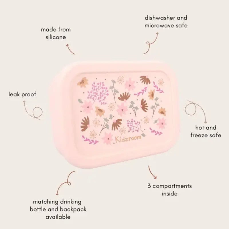 Kidzroom Silicone Lunch Box 700ml Enchanted Memories Pink