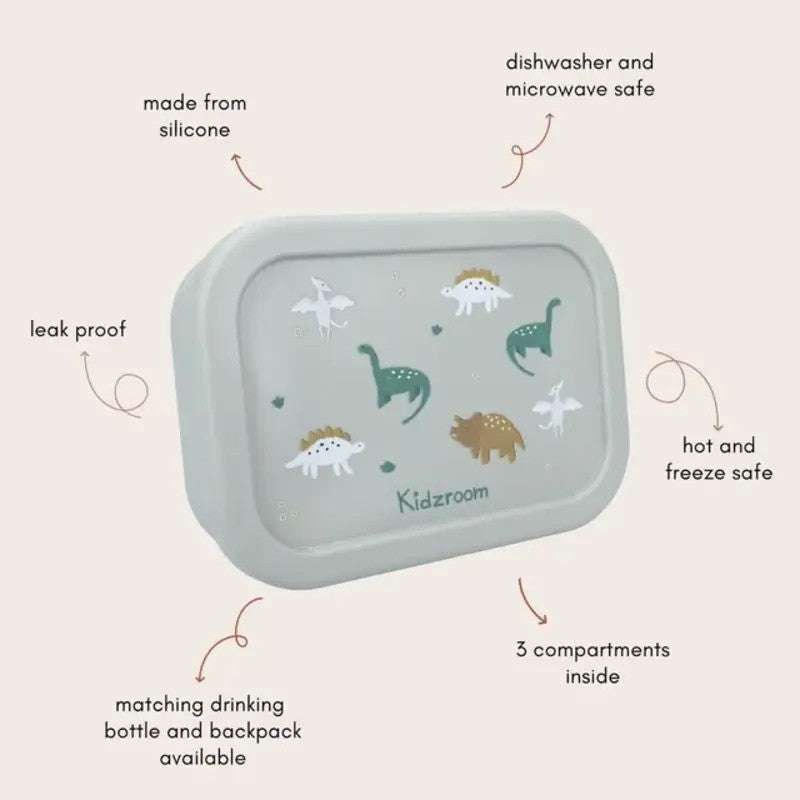 Kidzroom Silicone Lunch Box 700ml Small Talk Green