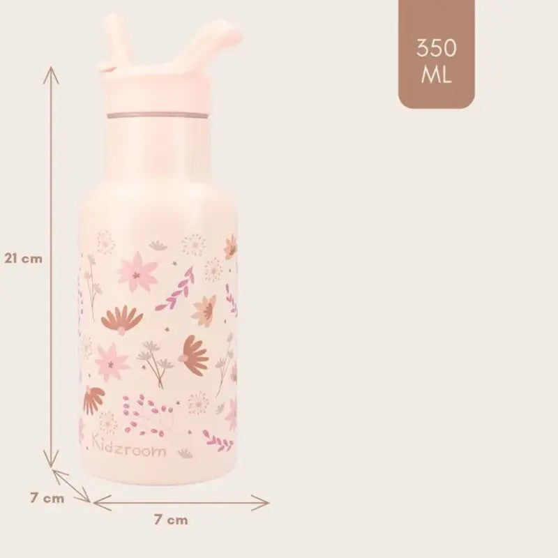Kidzroom Stainless Steel Drink Bottle 350ml Enchanted Memories Pink