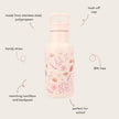 Kidzroom Stainless Steel Drink Bottle 350ml Enchanted Memories Pink