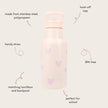 Kidzroom Stainless Steel Drink Bottle 350ml Magical Meadows Pink
