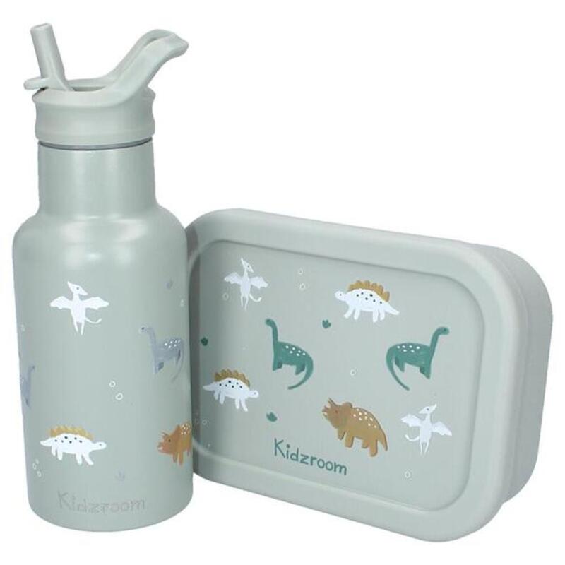 Kidzroom Stainless Steel Drink Bottle 350ml Small Talk Green