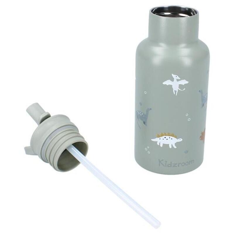 Kidzroom Stainless Steel Drink Bottle 350ml Small Talk Green