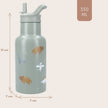 Kidzroom Stainless Steel Drink Bottle 350ml Small Talk Green