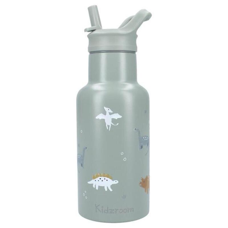 Kidzroom Stainless Steel Drink Bottle 350ml Small Talk Green