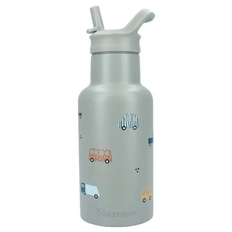 Kidzroom Stainless Steel Drink Bottle 350ml Sweet Cuddles Green
