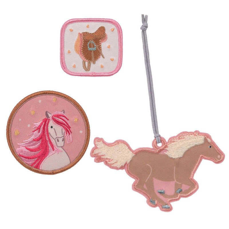 Laessig School Patches Set Horse Pink