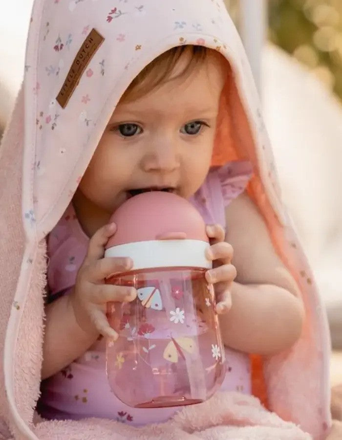 Little Dutch Hooded Towel Pink Flowers