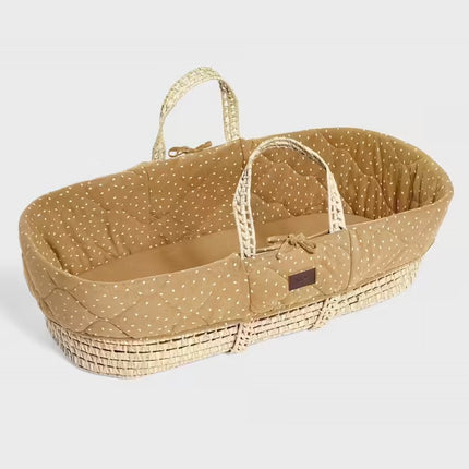 Little Green Sheep Moses Basket & Mattress Honey Rice