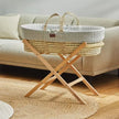 Little Green Sheep Natural Knitted Moses Basket & Mattress Dove Grey