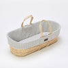 Little Green Sheep Natural Knitted Moses Basket & Mattress Dove Grey