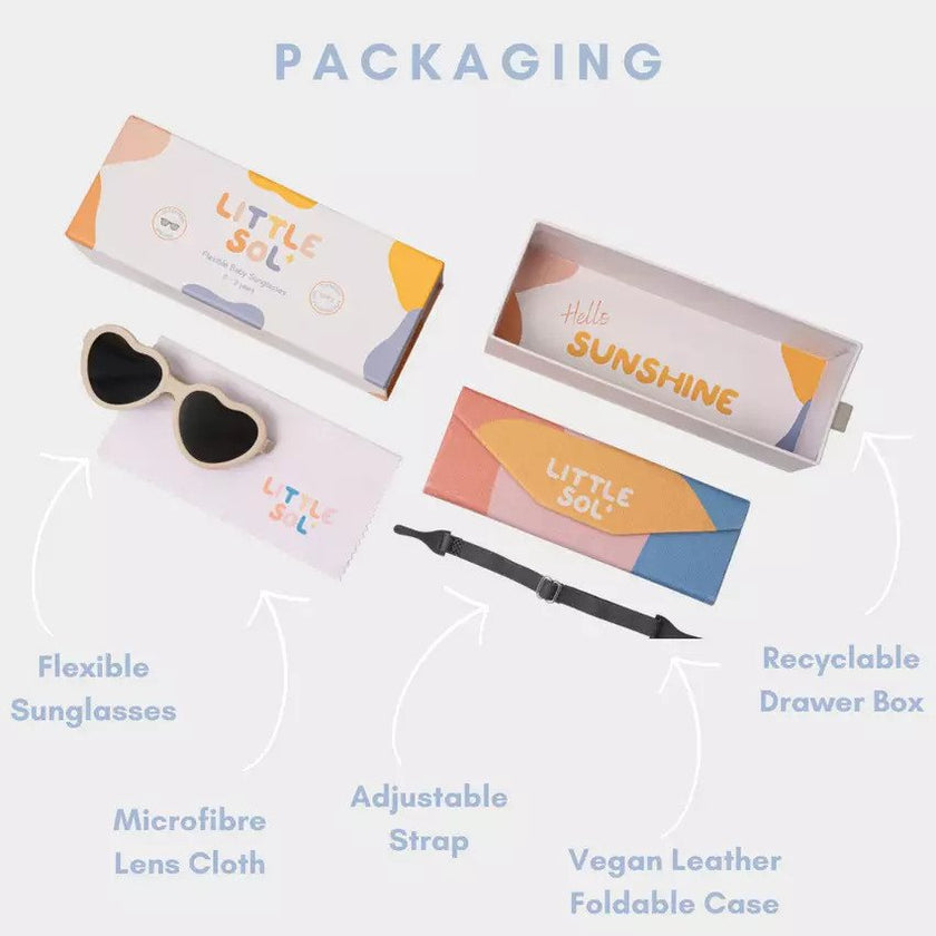 Little Sol+ Ella Baby Sunglasses with Strap Rose Heart