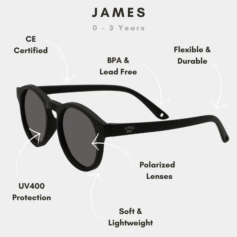 Little Sol+ James Baby Sunglasses Black (0-3 Years)