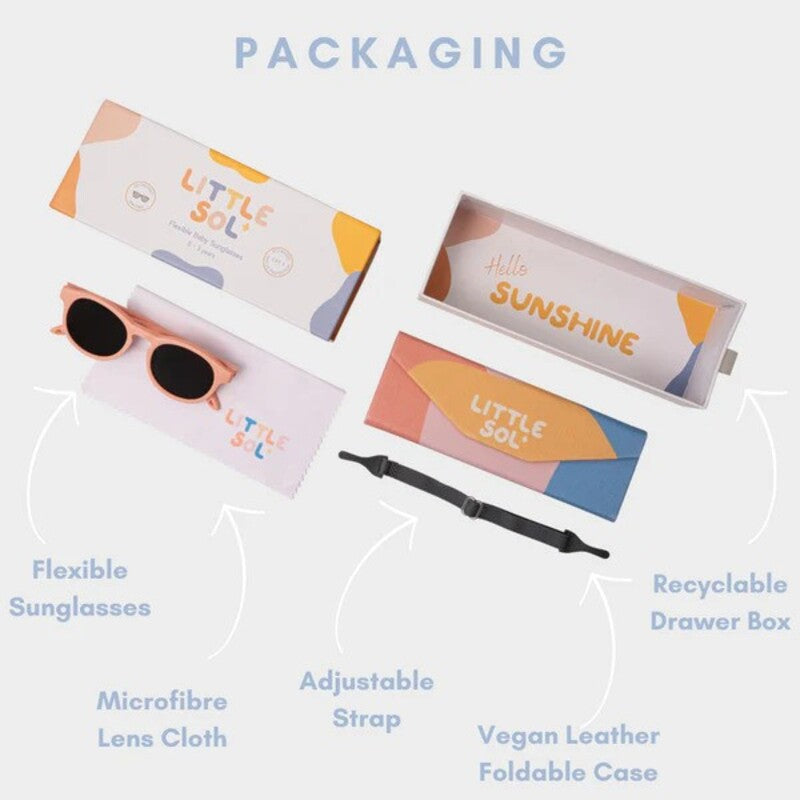 Little Sol+ James Baby Sunglasses With Strap Seafoam