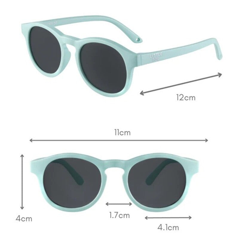 Little Sol+ James Baby Sunglasses With Strap Seafoam