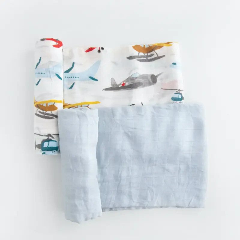 Little Unicorn (2Pack) Deluxe Muslin Swaddle Blanket Set Air Show