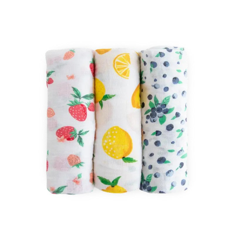 Little Unicorn (3Pack) Cotton Muslin Swaddle Set Berry Lemonade