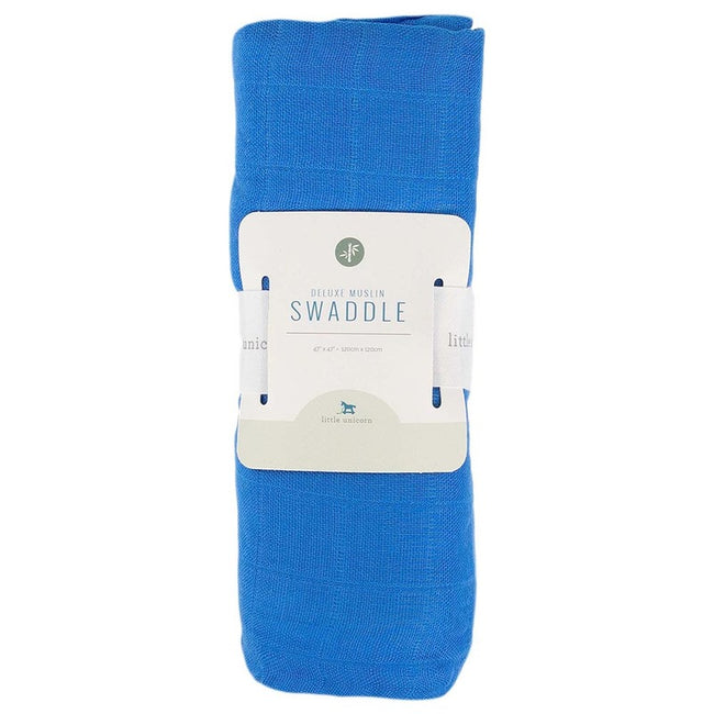 Little Unicorn Deluxe Muslin Swaddle (Single) Cobalt