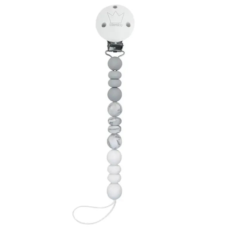 Littlemico Casal Pacifier Holder Silicone Grey-Marble-White