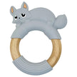 Littlemico Teether Silicone & Wood Fox Grey (3-12M)