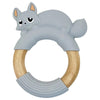 Littlemico Teether Silicone & Wood Fox Grey (3-12M)