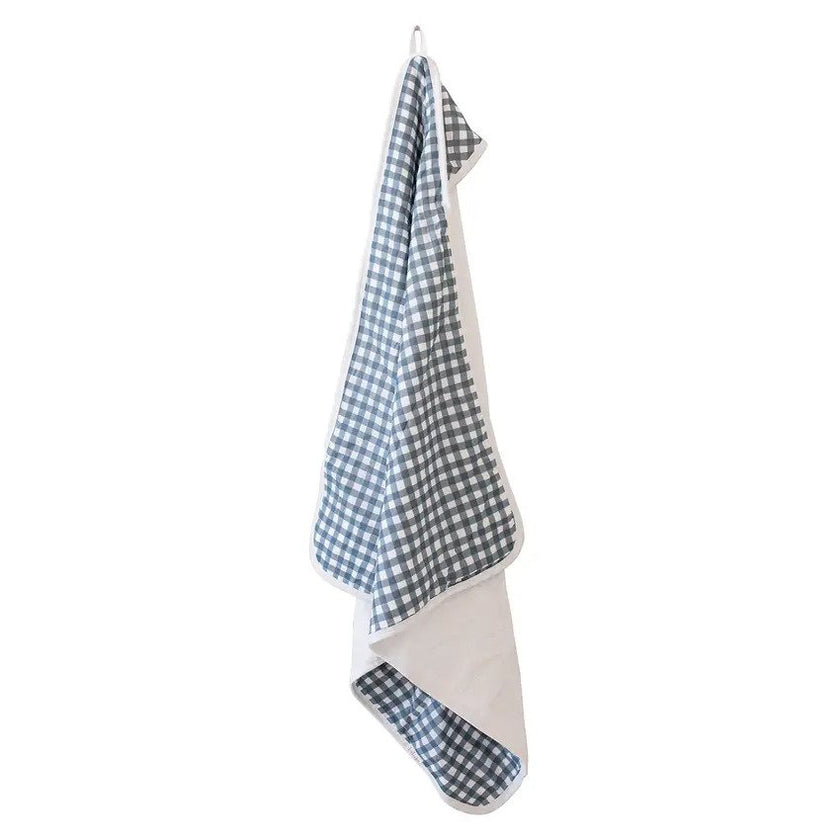 Lulujo Baby Hooded Towel Navy Gingham