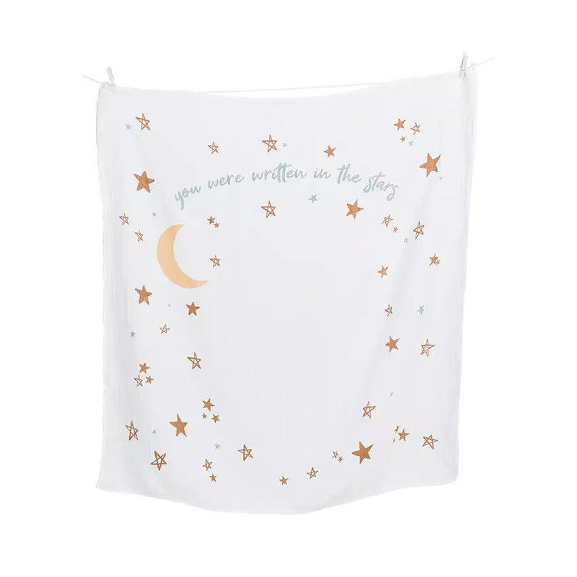 Lulujo Babys First Year Blanket & Cards Set Written in the Stars