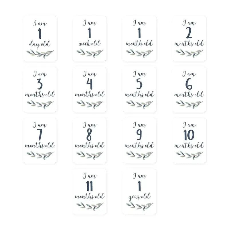 Lulujo Babys First Year Muslin Blanket & Cards Set (100x100CM) Hello World