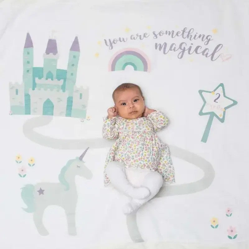 Lulujo Babys First Year Blanket & Cards Set Something Magical