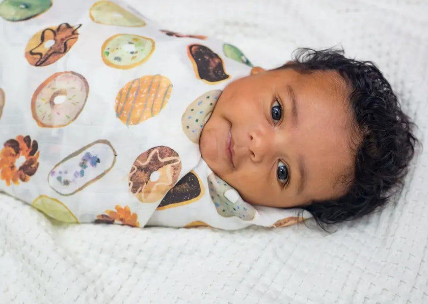 Lulujo Bamboo Muslin Swaddle Blankets (3Pack) Baby Blues