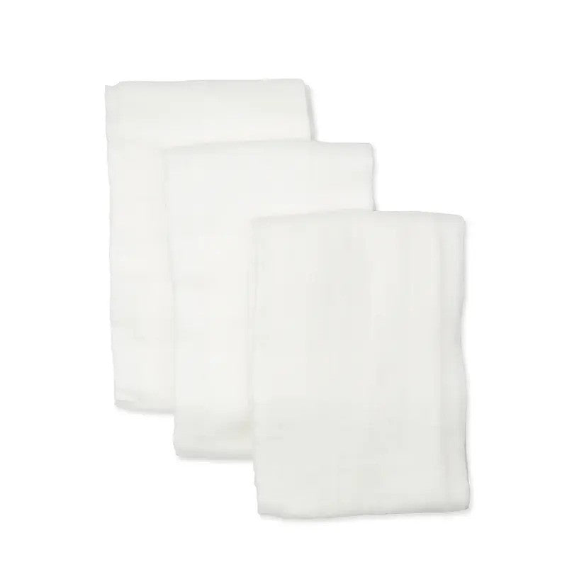 Lulujo Bamboo Muslin Swaddle Blankets (3Pack) White