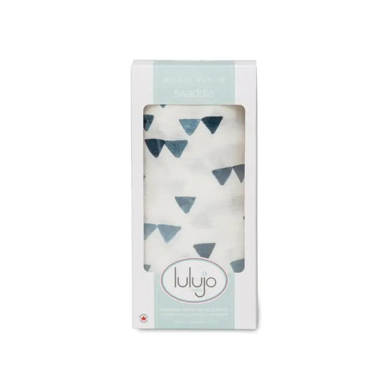 Lulujo Bamboo Swaddle Extra Soft (120X120CM) XL Navy Triangles