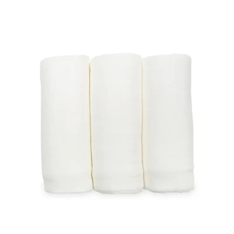 Lulujo Newborn Bundle Cellular Blanket Blue & Swaddle Blankets (3pack 120x120cm) White