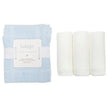 Lulujo Newborn Bundle Cellular Blanket Blue & Swaddle Blankets (3pack 120x120cm) White