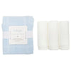 Lulujo Newborn Bundle Cellular Blanket Blue & Swaddle Blankets (3pack 120x120cm) White
