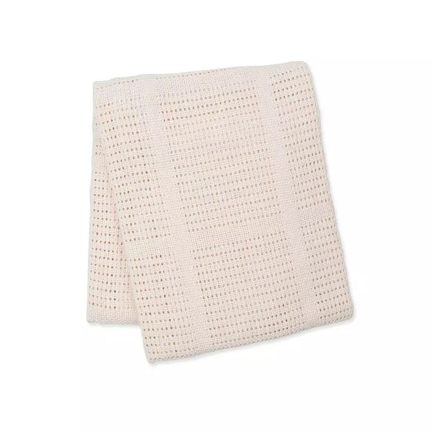 Lulujo Cotton Cellular Baby Blanket (100X80CM) Oatmeal