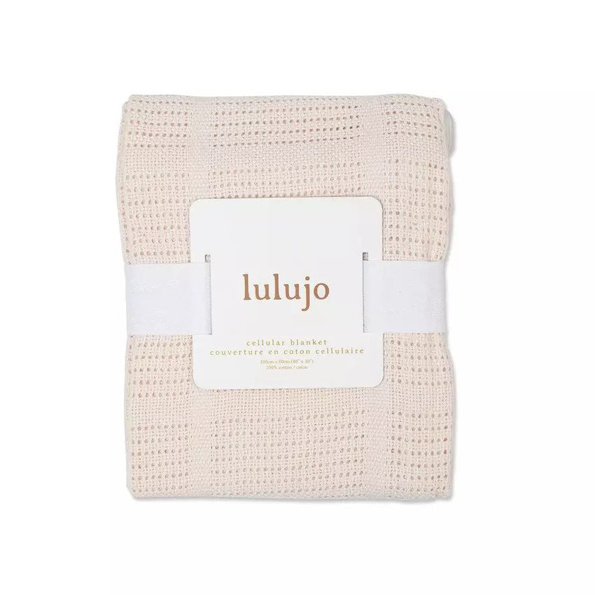 Lulujo Cotton Cellular Baby Blanket (100X80CM) Oatmeal