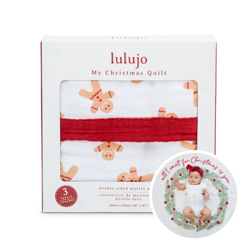 Lulujo Christmas Quilt / Gingerbread (DOUBLE SIDED)