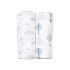 Lulujo Cotton Muslin Blankets (2Pack 100X100CM) Hot Air Balloon
