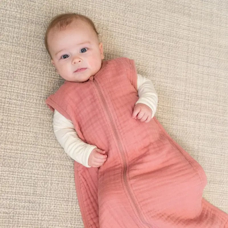 Lulujo Cotton Muslin Sleep Sack Rose