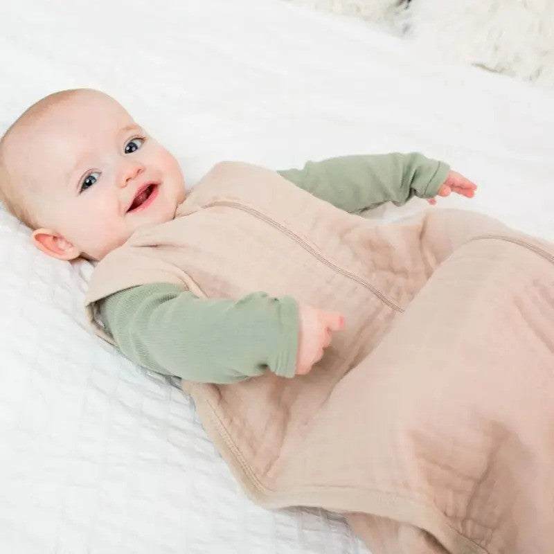 Lulujo Cotton Muslin Sleep Sack Sand