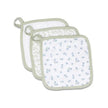 Lulujo Cotton Wash Cloths (3Pack) White, Greenery & Blueberries