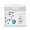 Lulujo Hello World (Bamboo Hat & Swaddle Blanket) Set Triangle Blue