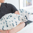 Lulujo Hello World (Bamboo Hat & Swaddle Blanket) Set Triangle Blue