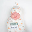 Lulujo Hello World (Bamboo Hat & Swaddle Blanket) Peaches