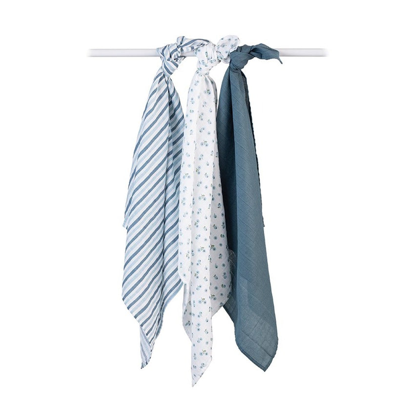 Lulujo Muslin Cloths 70X70CM (3Pack) Blueberries