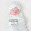 Lulujo Muslin Swaddle Blanket Hat & Sticker NB Set (0-4M) Greenery