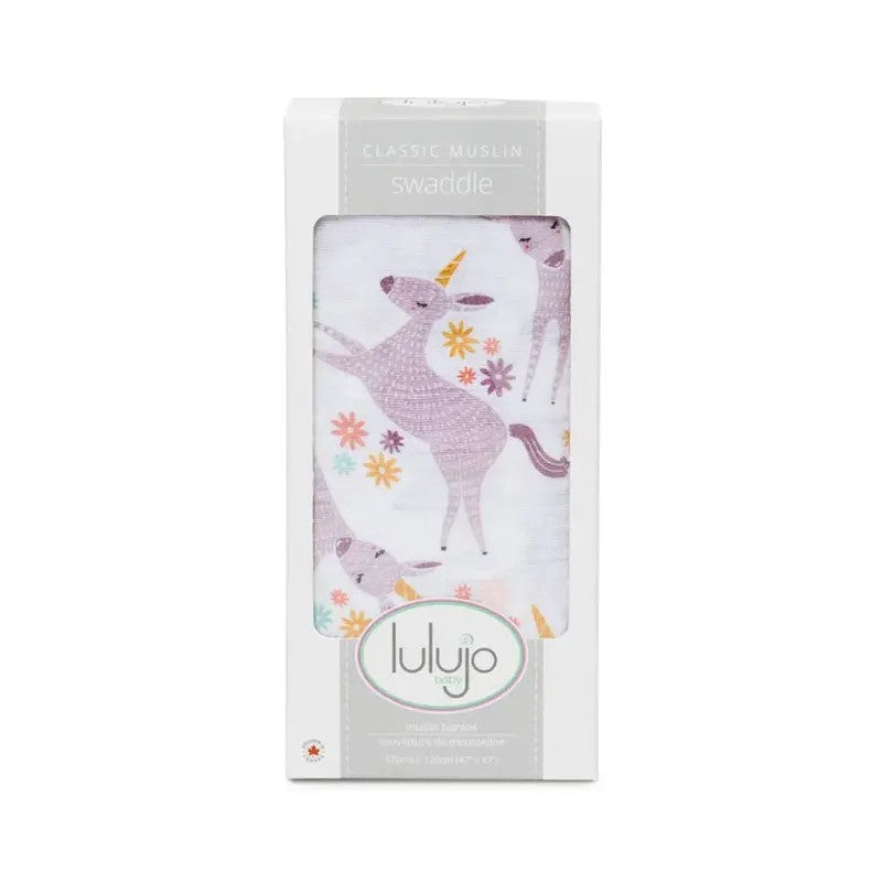 Lulujo Muslin Swaddle (120X120CM) XL Modern Unicorn