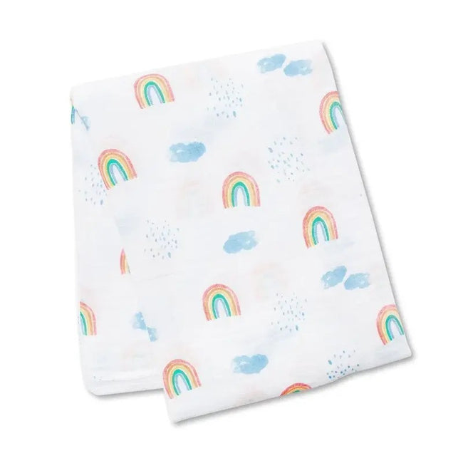 Lulujo Muslin Swaddle (120X120CM) XL Rainbow Sky