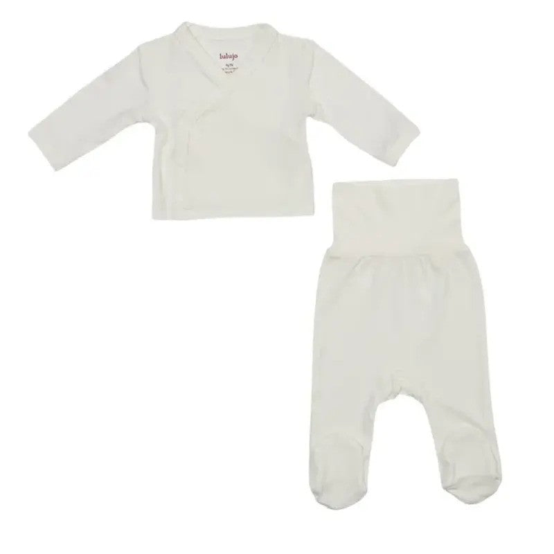 Lulujo Newborn 2 Piece Set (0-3M) White